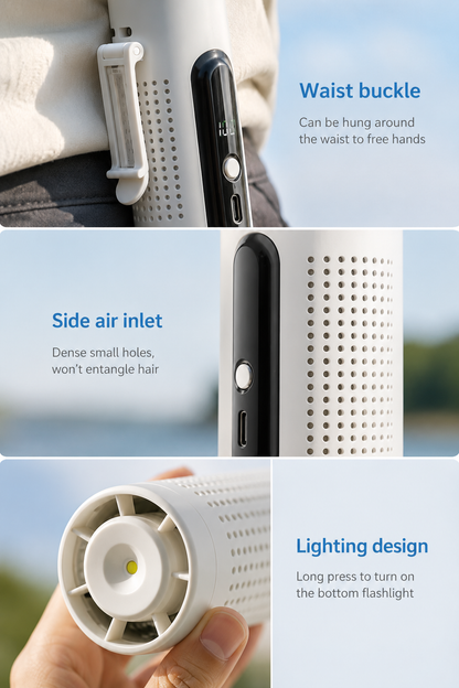 Vaylo Air ICE Cooling Fan – 3-in-1 Portable Neck, Waist & Handheld Fan with LED Display