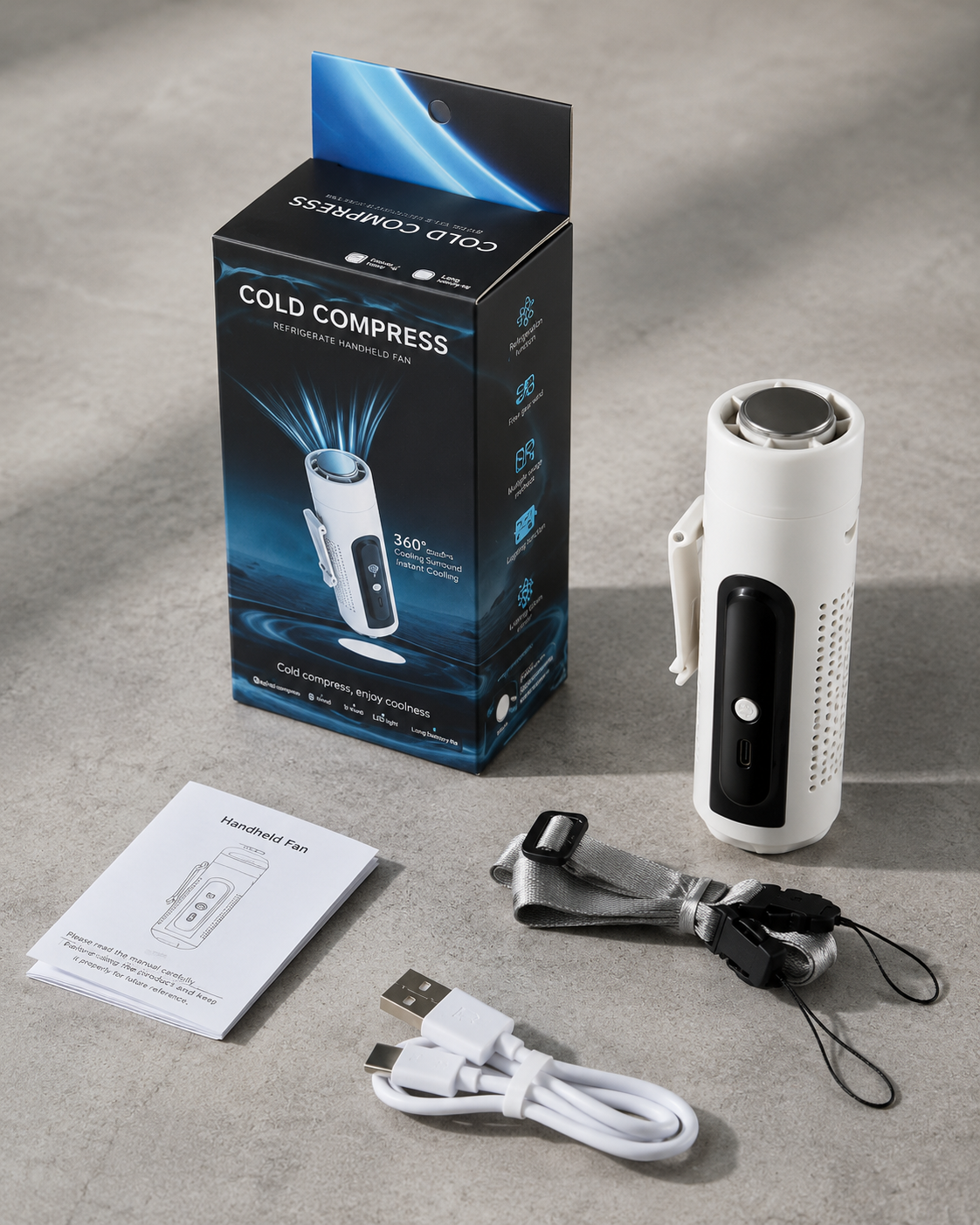 Vaylo Air ICE Cooling Fan – 3-in-1 Portable Neck, Waist & Handheld Fan with LED Display